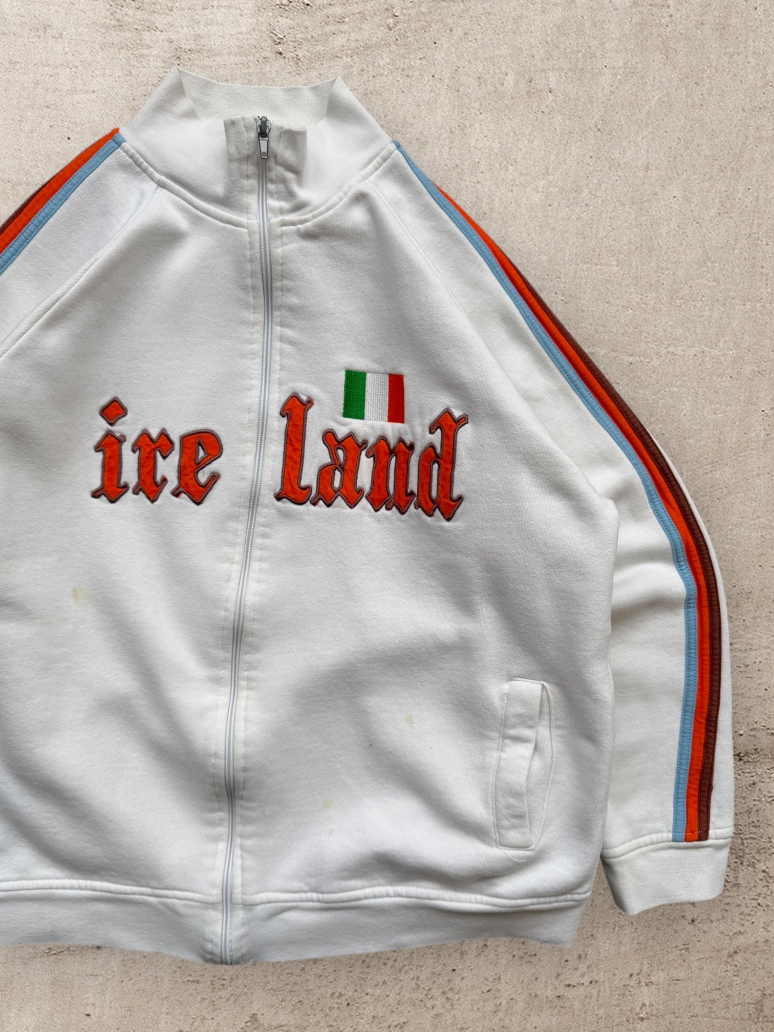 00s Ireland Striped Full Zip Sweatshirt - XL