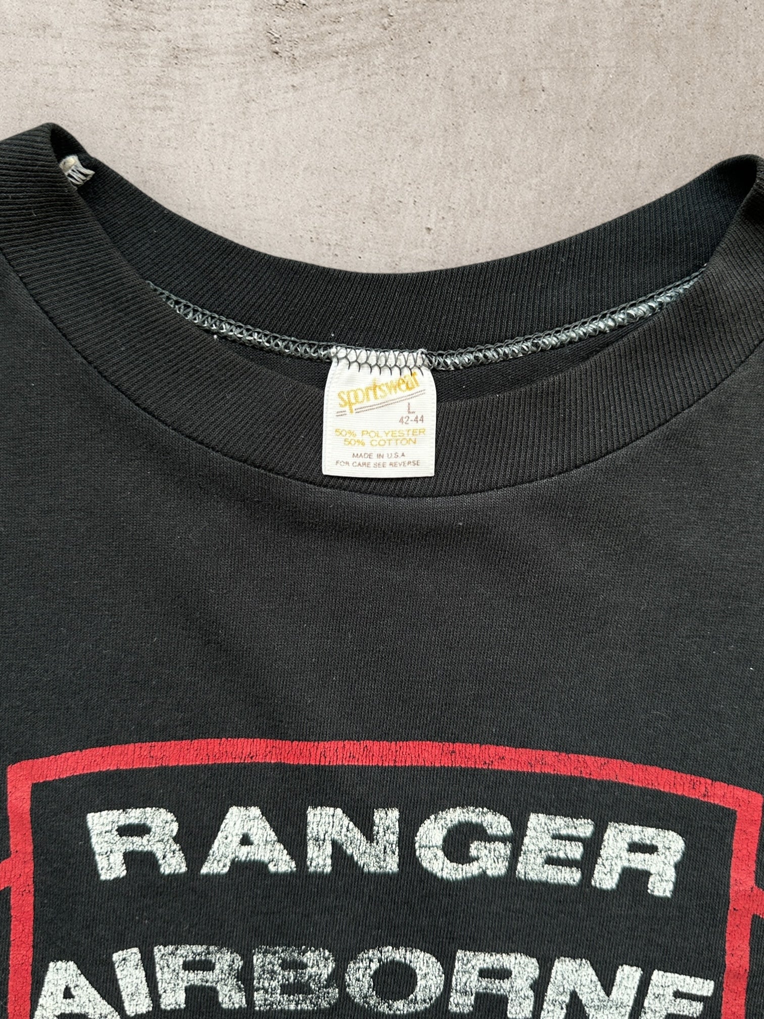 80s Ranger Airborne 75th Infantry Graphic T-Shirt - Large