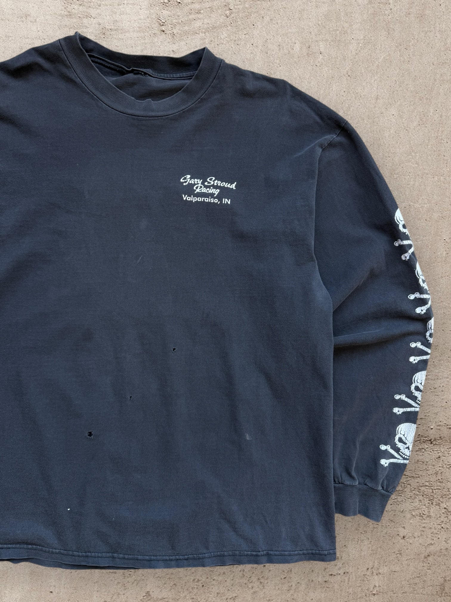 90s Gary Stroud Racing Skull & Bones Graphic L/S T-Shirt - XL