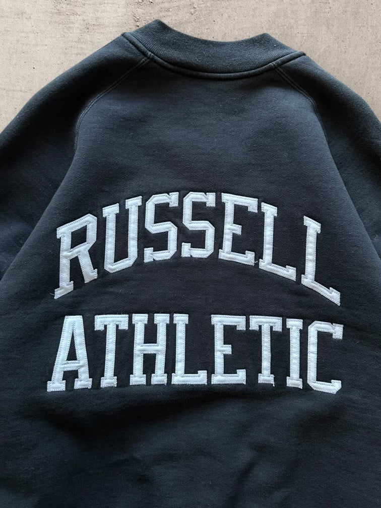 90s Russell Athletic Varsity Button Up Sweatshirt Jacket - Large