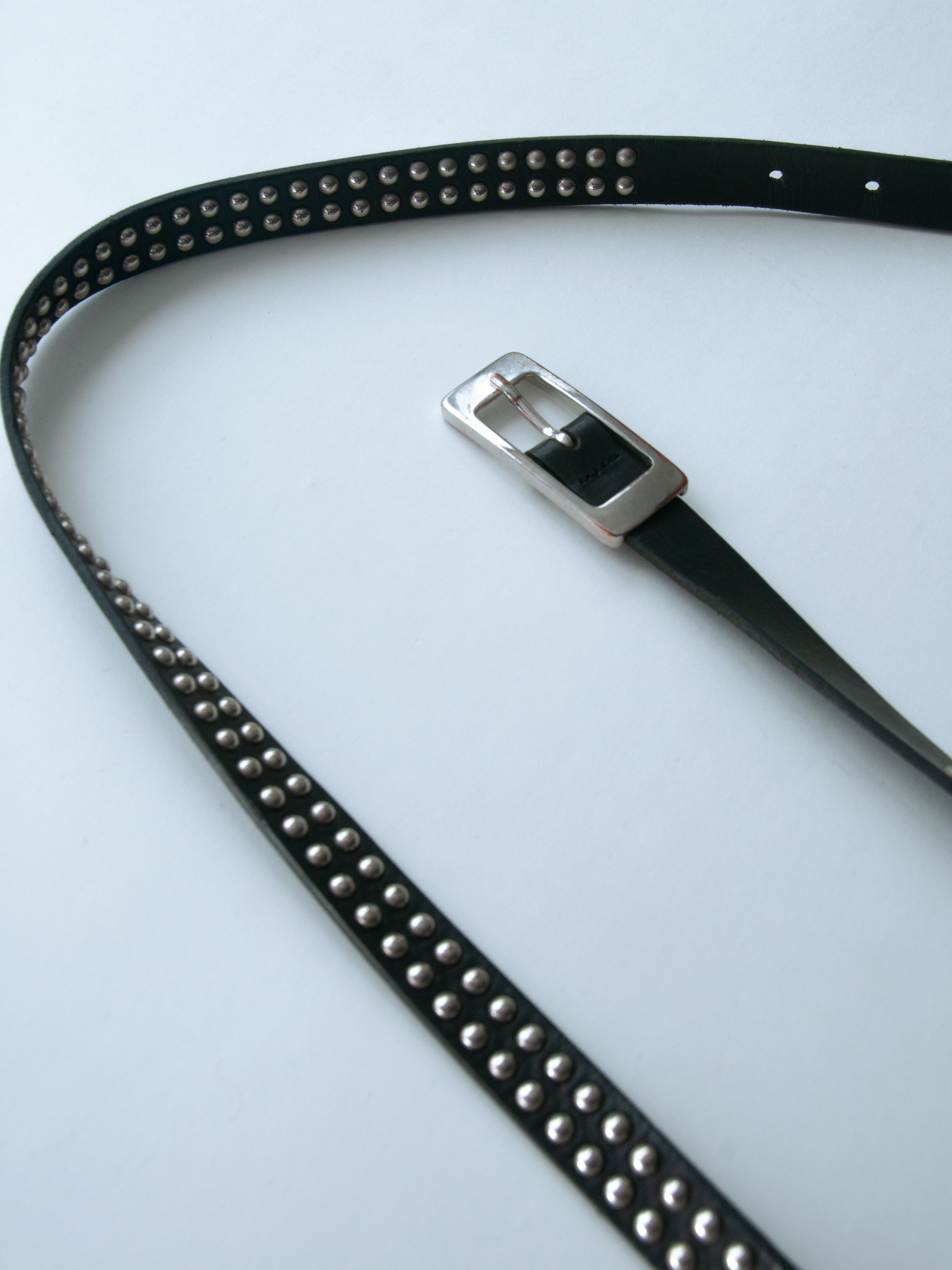 00s Studded Black Leather Belt - 38” – The Juncture