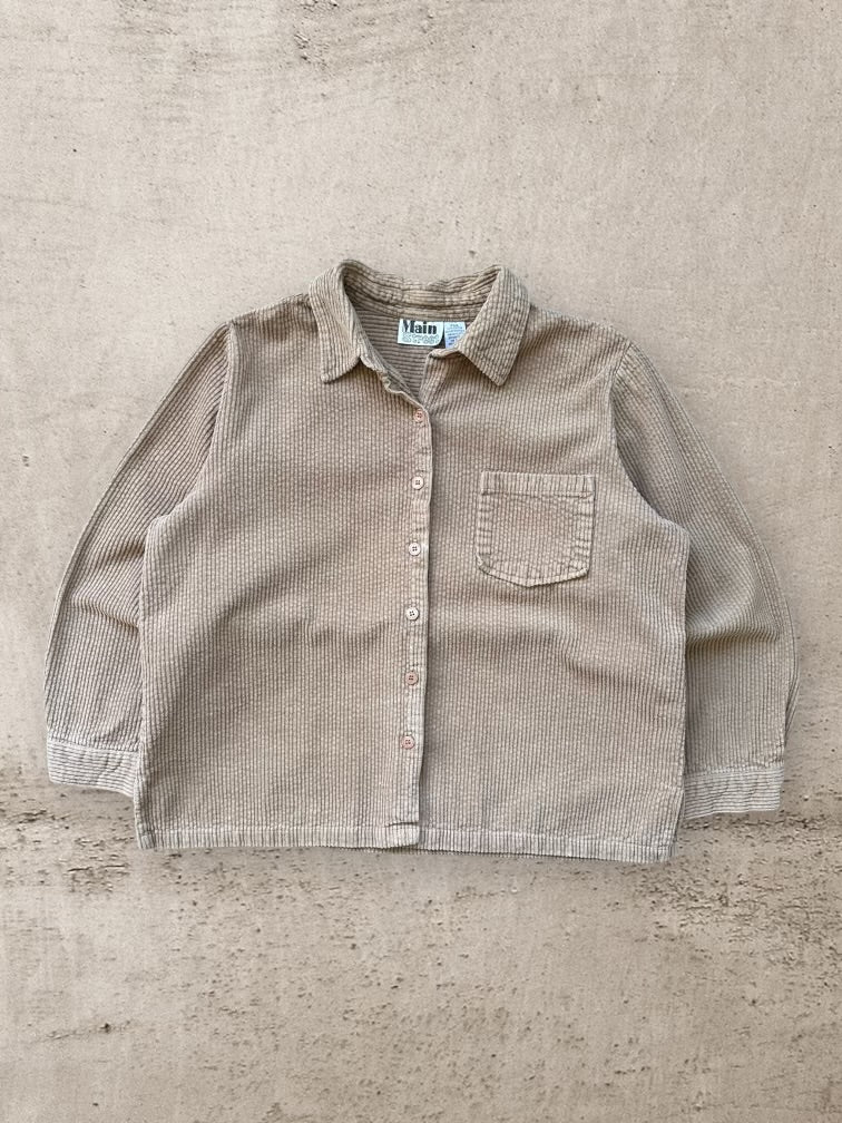 90s Main Street Corduroy Button Up Shirt - Large