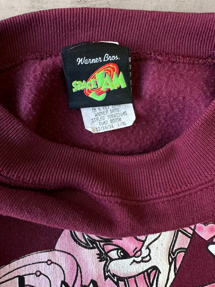 90s Space Jam Bugs Bunny Maroon Crewneck - Small