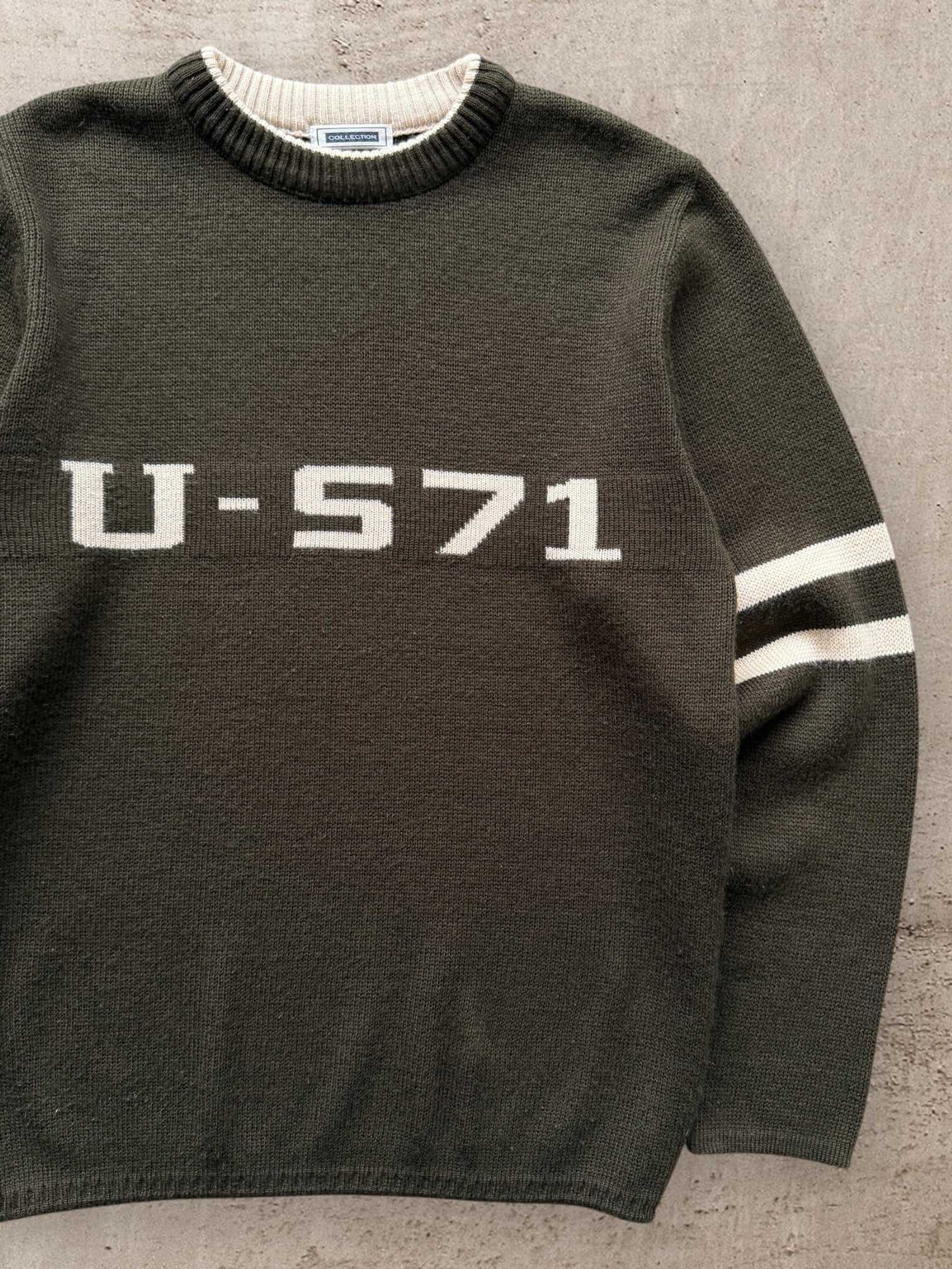90s U-571 Striped Knit Crewneck - Large