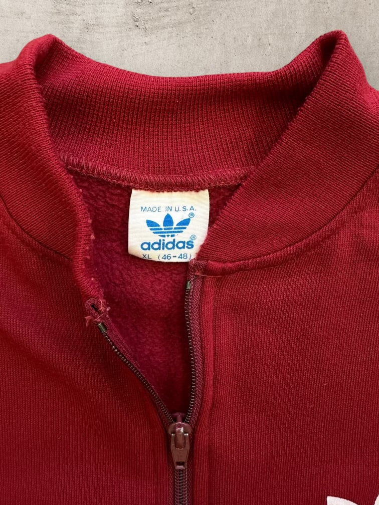 80s Adidas Striped Zip Up Sweat Vest - XL