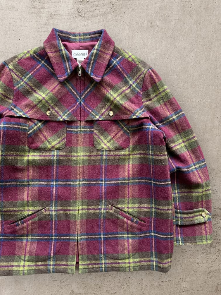 00s Villager Wool Zip Up Flannel - XL