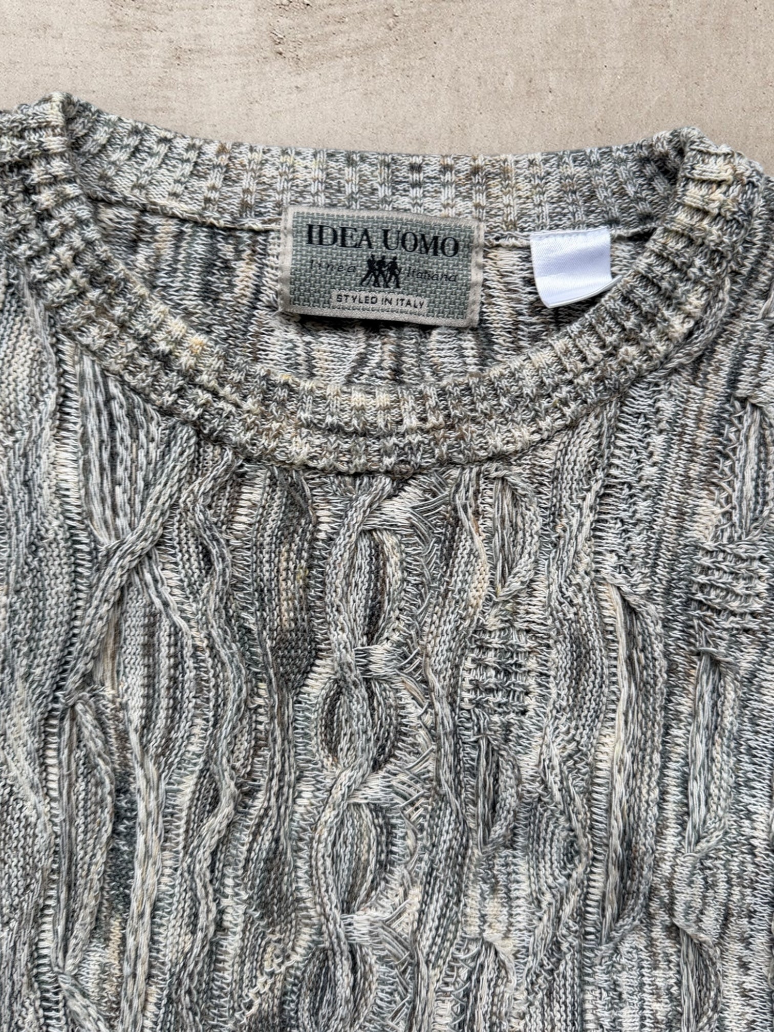 90s Idea Uomo Italian Cable Knit Sweater - XL
