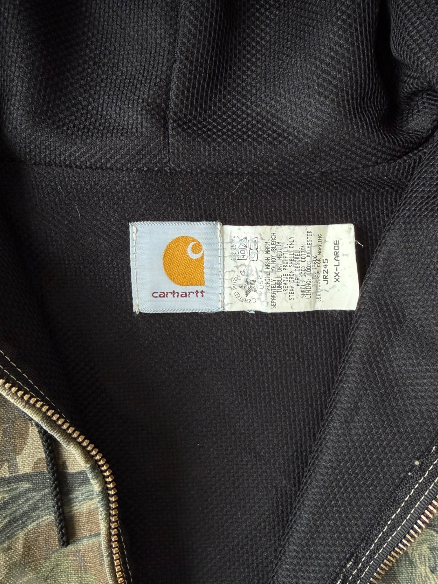 90s Carhartt Real Tree Camouflage Hooded Jacket - XXL