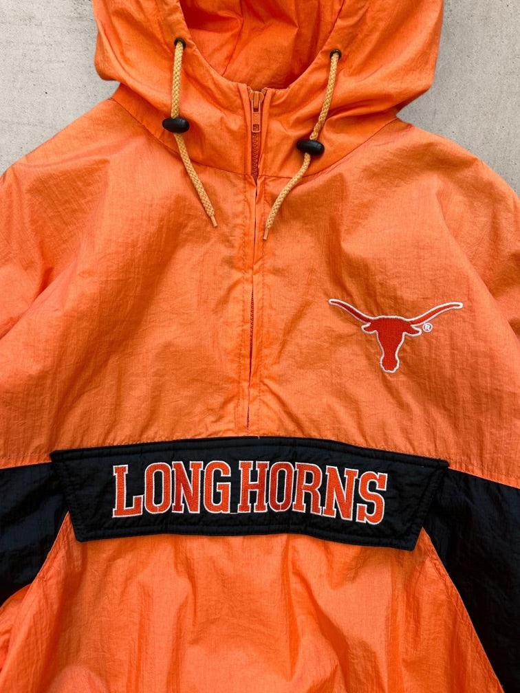 90s Texas Longhorns 1/2 Zip Hooded Puffer Jacket - XL
