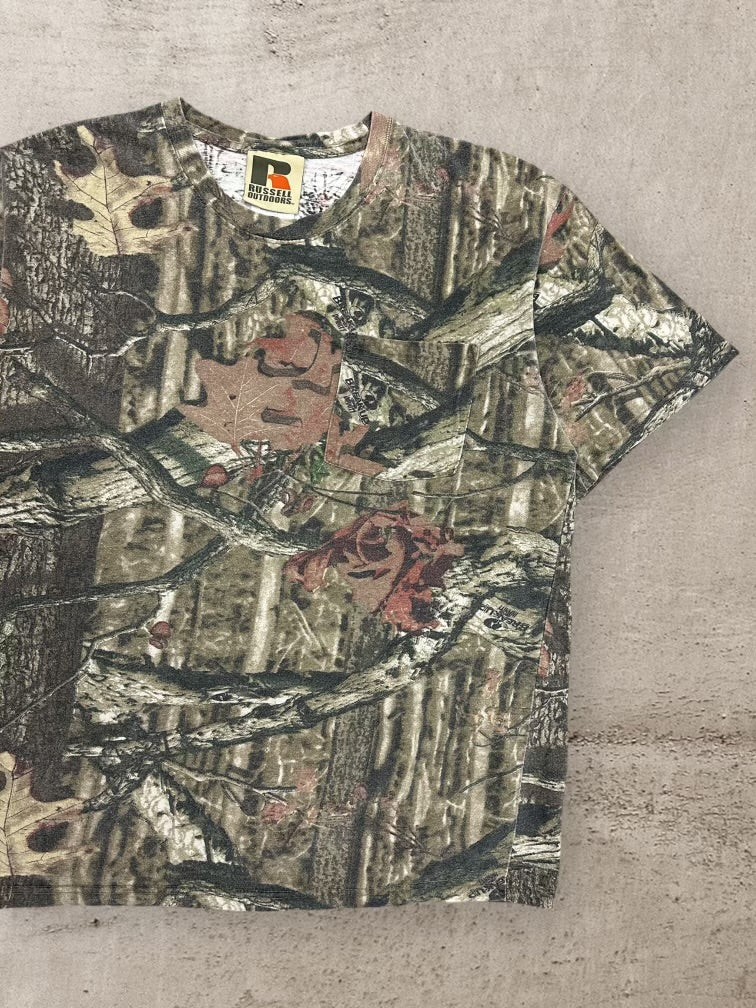 90s Russell Athletic Real Tree Camouflage T-Shirt - Large