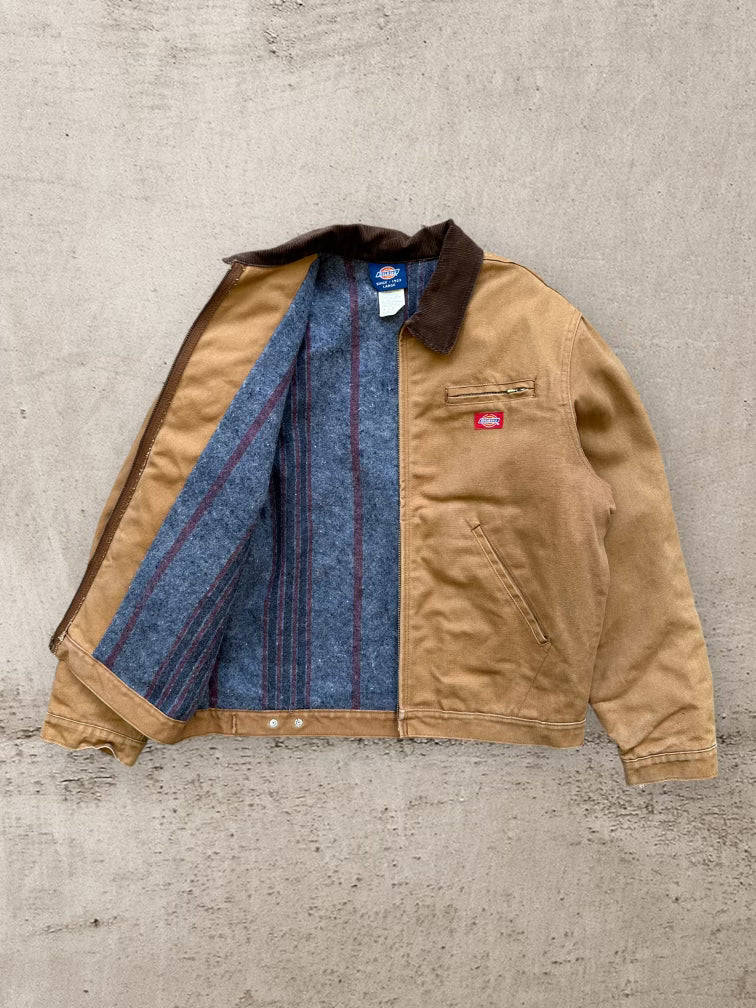 90s Dickies Wool Lined Tan Work Jacket - Large
