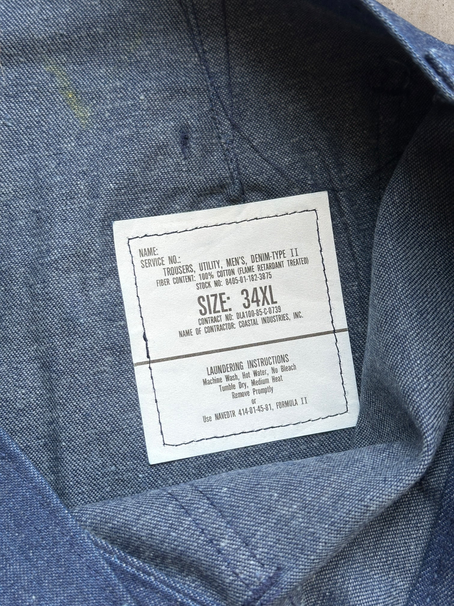 70s Cotton Sea Farer Trouser Pants - 34x30