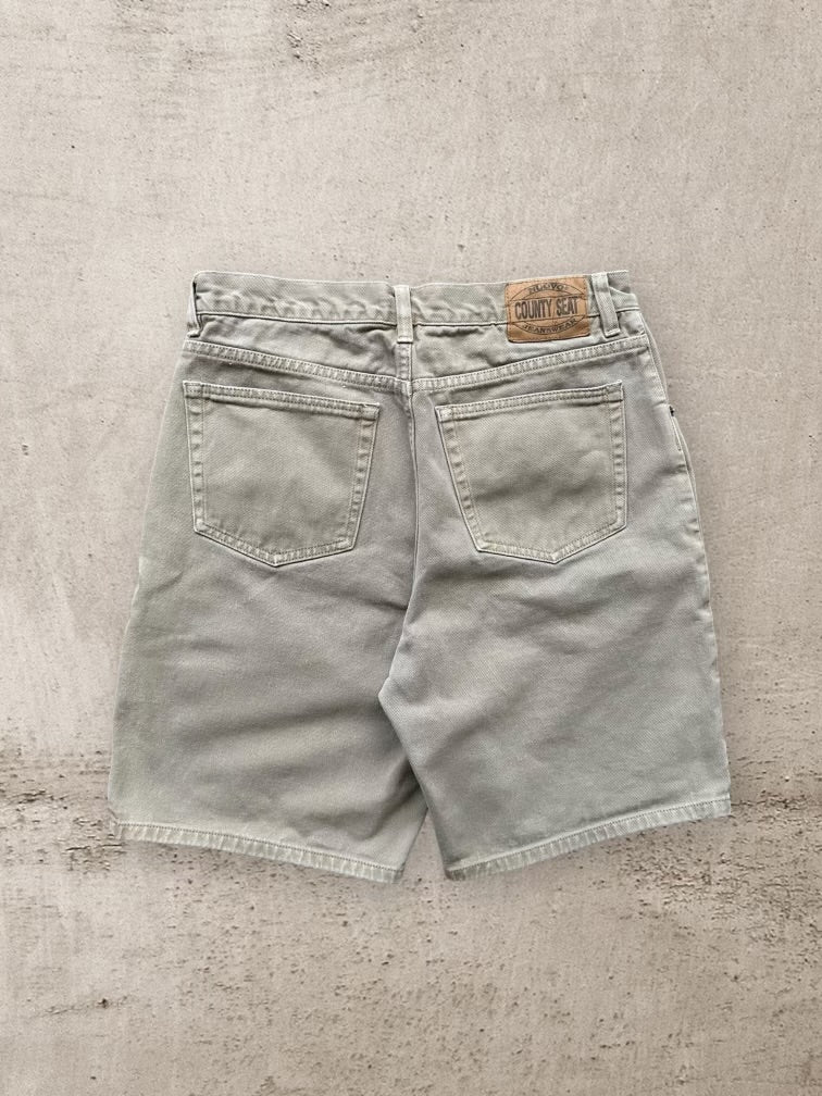 90s Country Seat Tan Denim Shorts - 32