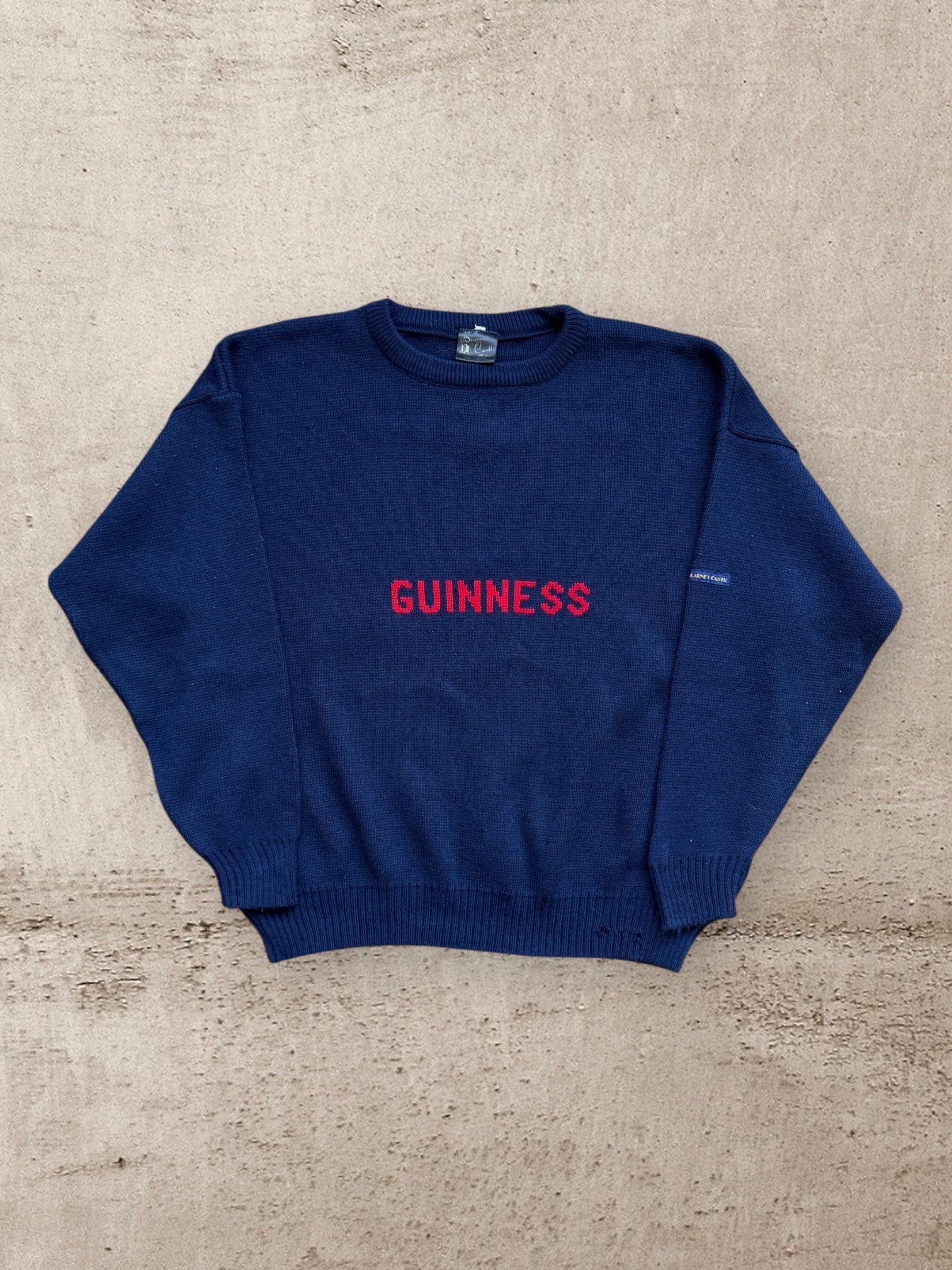 90s Guinness Script Knit Sweater - Large