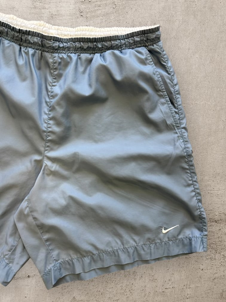00s Nike Light Blue Nylon Shorts - Medium