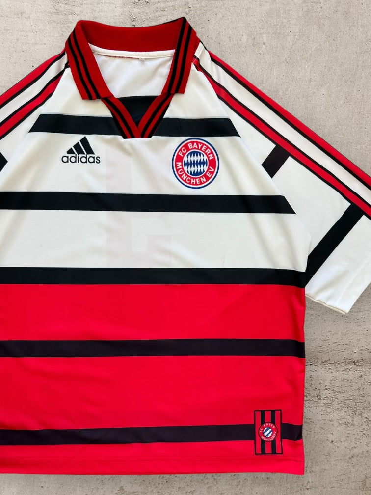 00s Adidas FC Bayern Munich Striped Soccer Jersey - XL