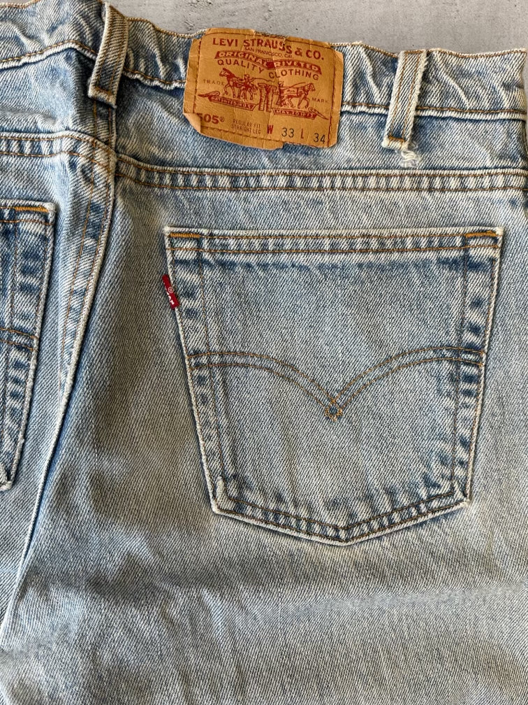 90s Levi’s 505 Light Wash Denim Jeans - 33x33