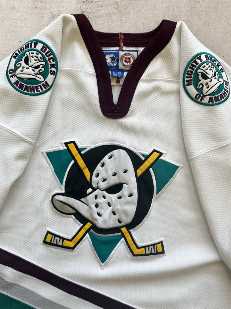 Vintage deals Starter NHL Hockey Jersey Anaheim Mighty Ducks 90's Youth Size S/M Quack