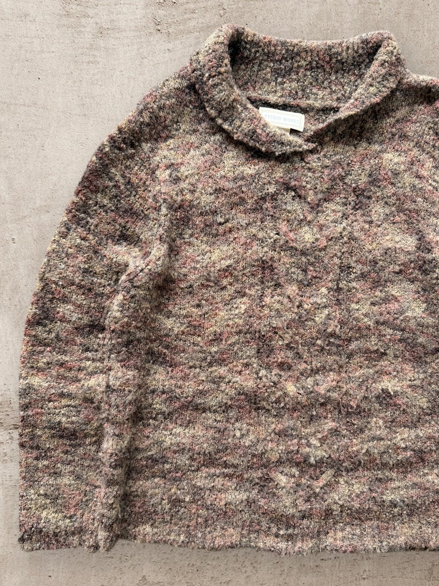 90s Studio Works Collared Wool Sweater - Medium
