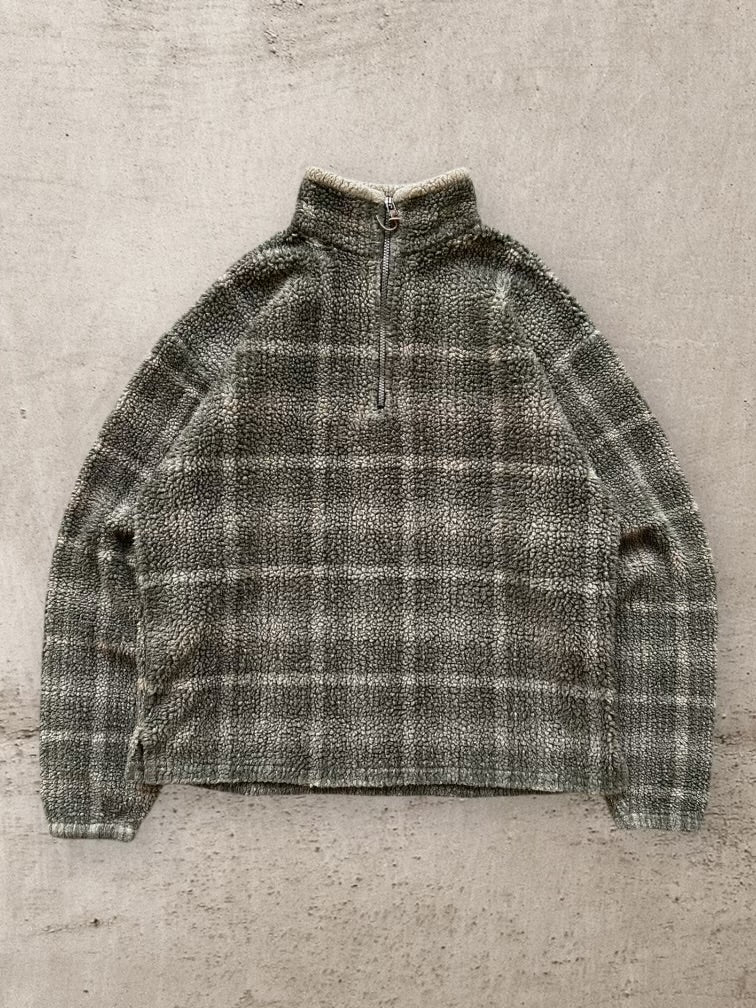 00s St. John’s Bay Plaid 1/4 Zip Fleece - Large