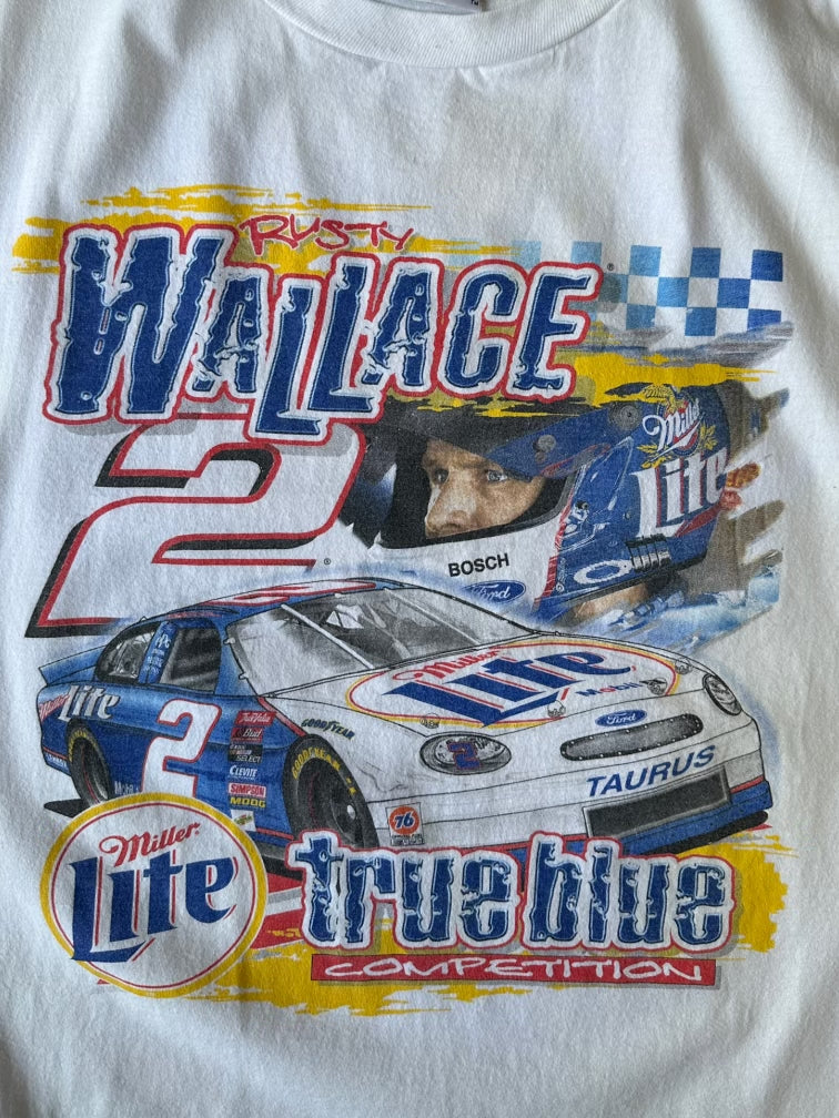 00s Rusty Wallace Miller Lite Nascar T-Shirt - XL