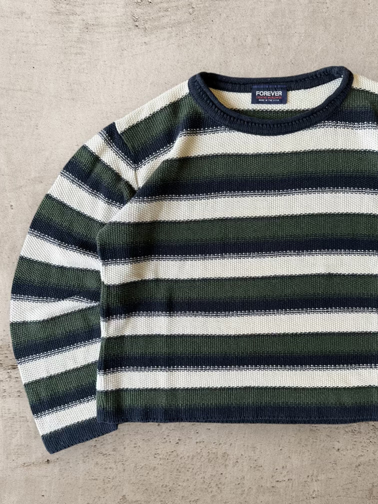 90s Forever Multicolor Striped Knit Sweater - Large