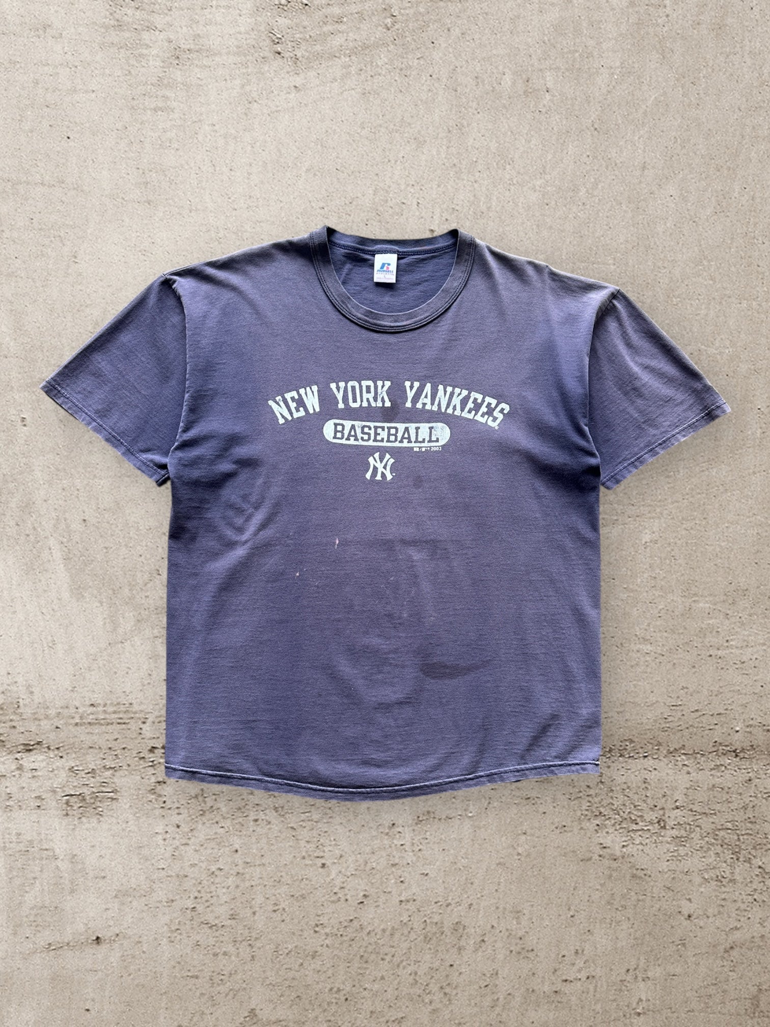 00s New York Yankees Distressed Graphic T-Shirt - Large