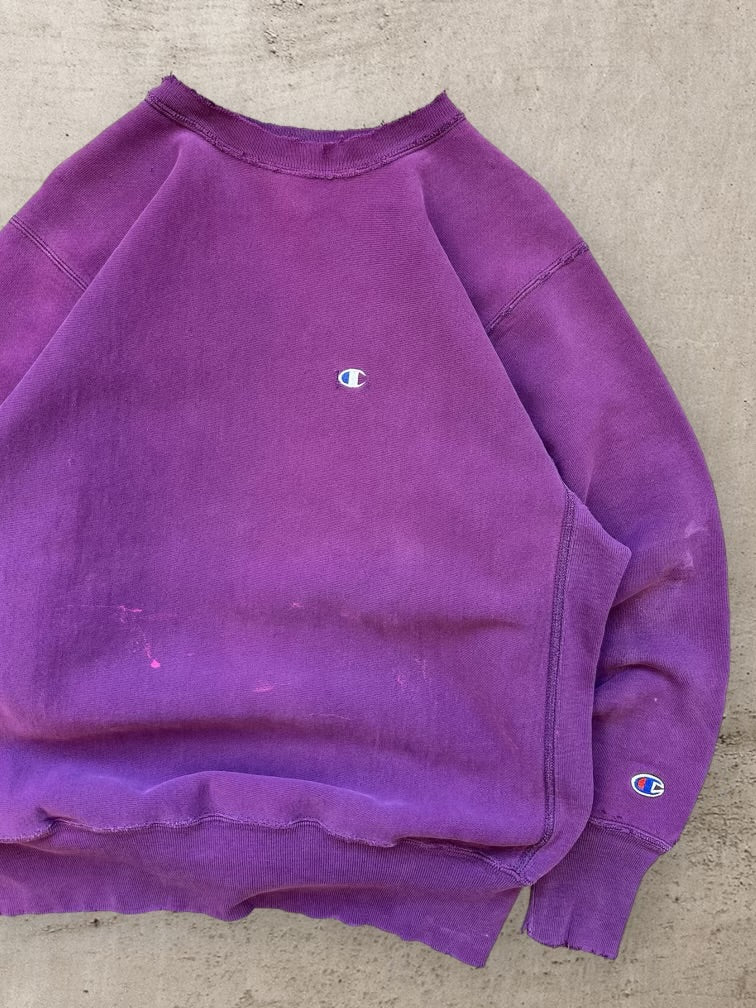 90s Champion Reverse Weave Purple Crewneck - Large