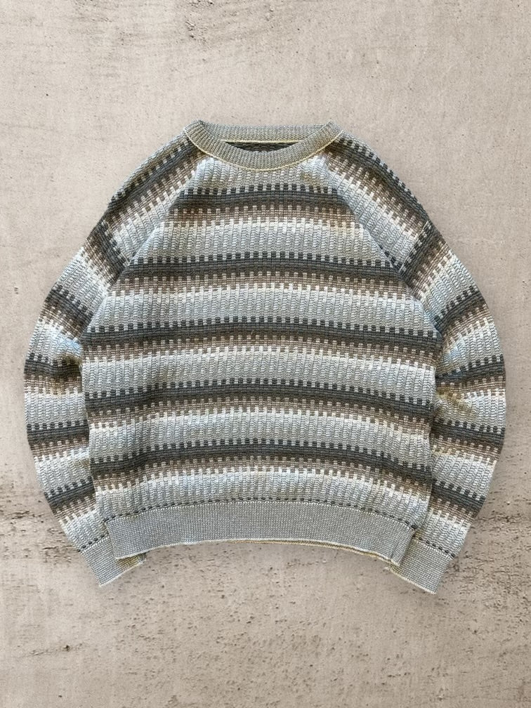 90s Multicolor Striped Knit Sweater - XL