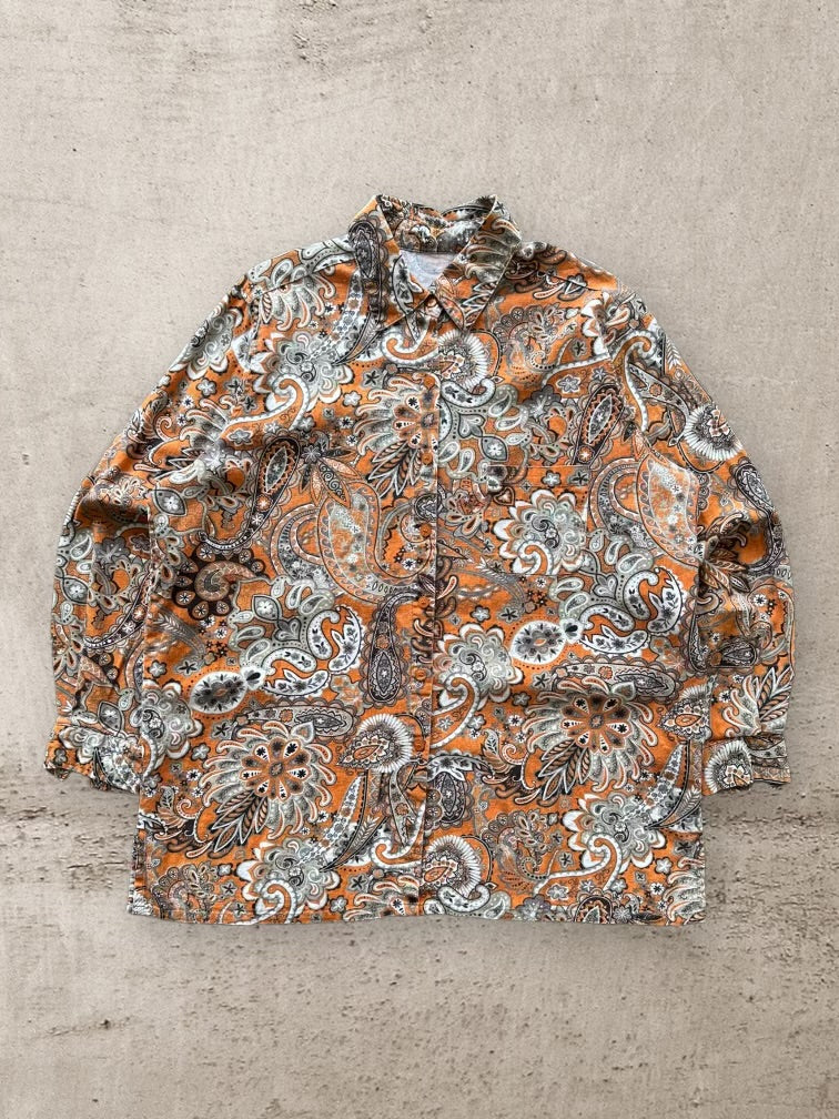 00s Paisley Button Up Shirt - XL