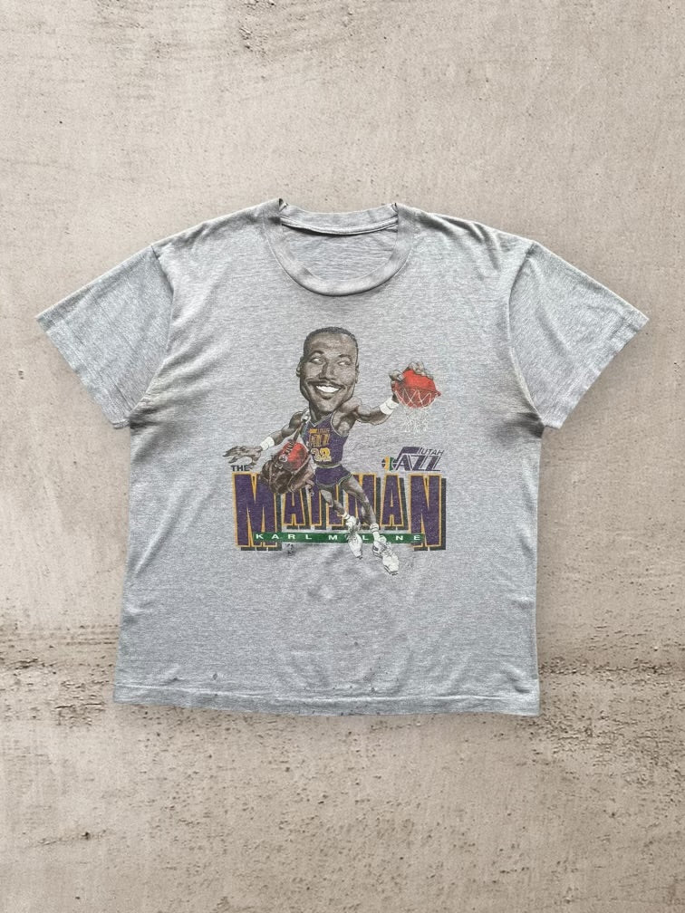 80s Karl Malone Utah Jazz Graphic T-Shirt - Large