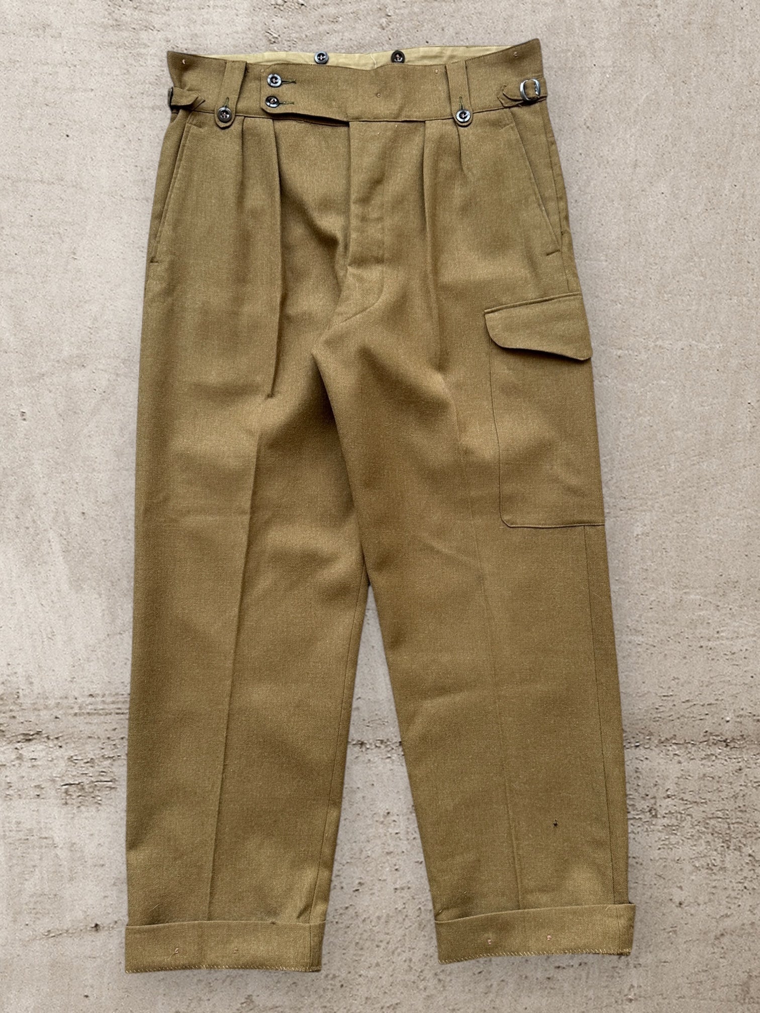 50s/60s Australian Military Wool Cargo Pants - 36”