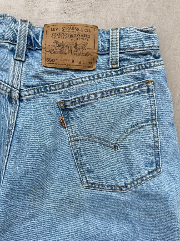 90s Levi’s 550 Orange Tab Denim Shorts - 33