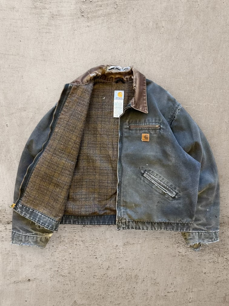 00s Carhartt Blanked Lined Distressed Detroit Jacket - XL
