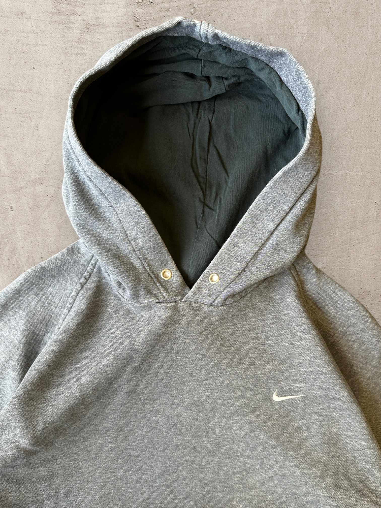 00s Nike Grey Mini Swoosh Hoodie - XL