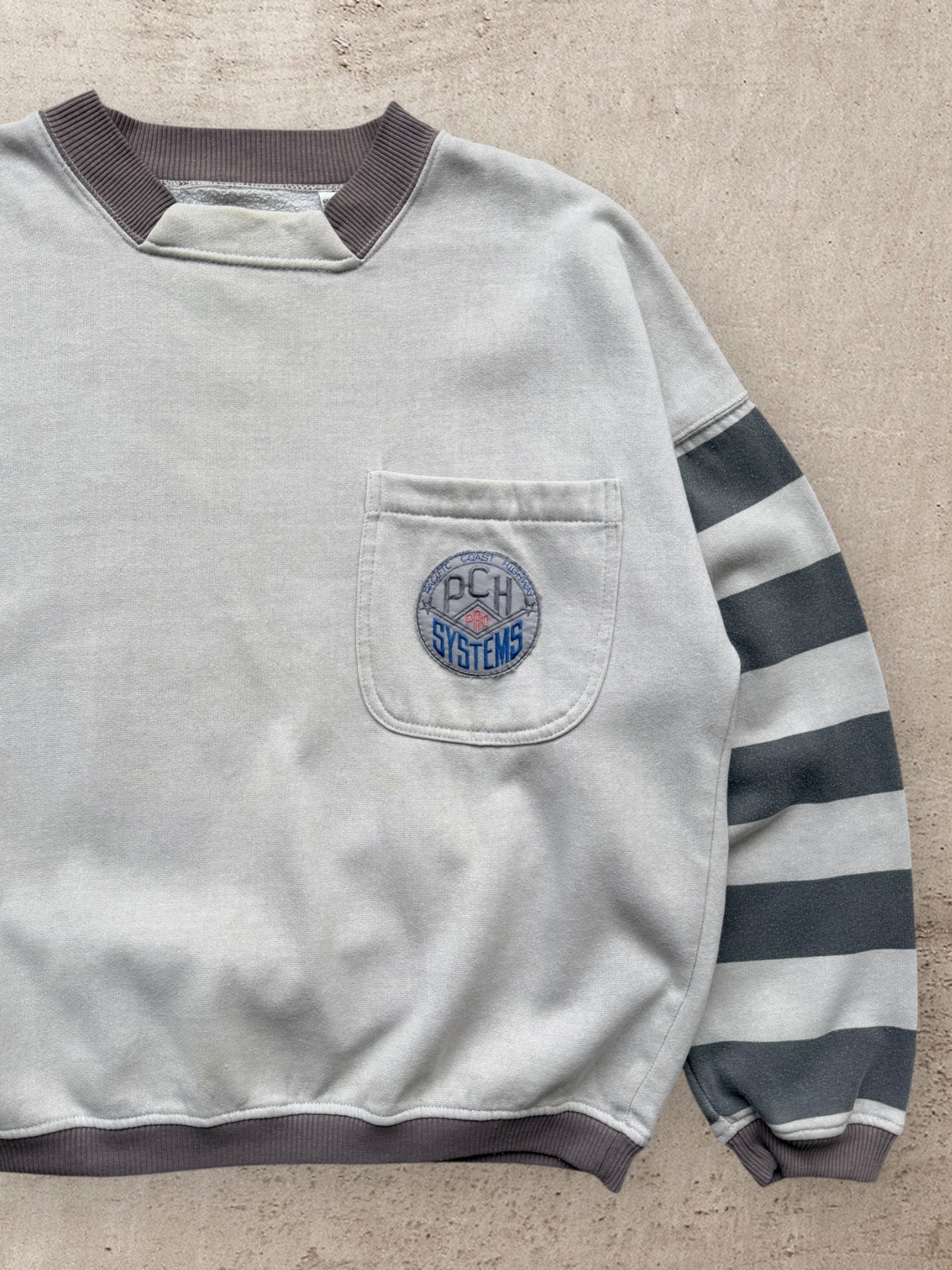 90s PCH Systems Striped Crewneck - Medium