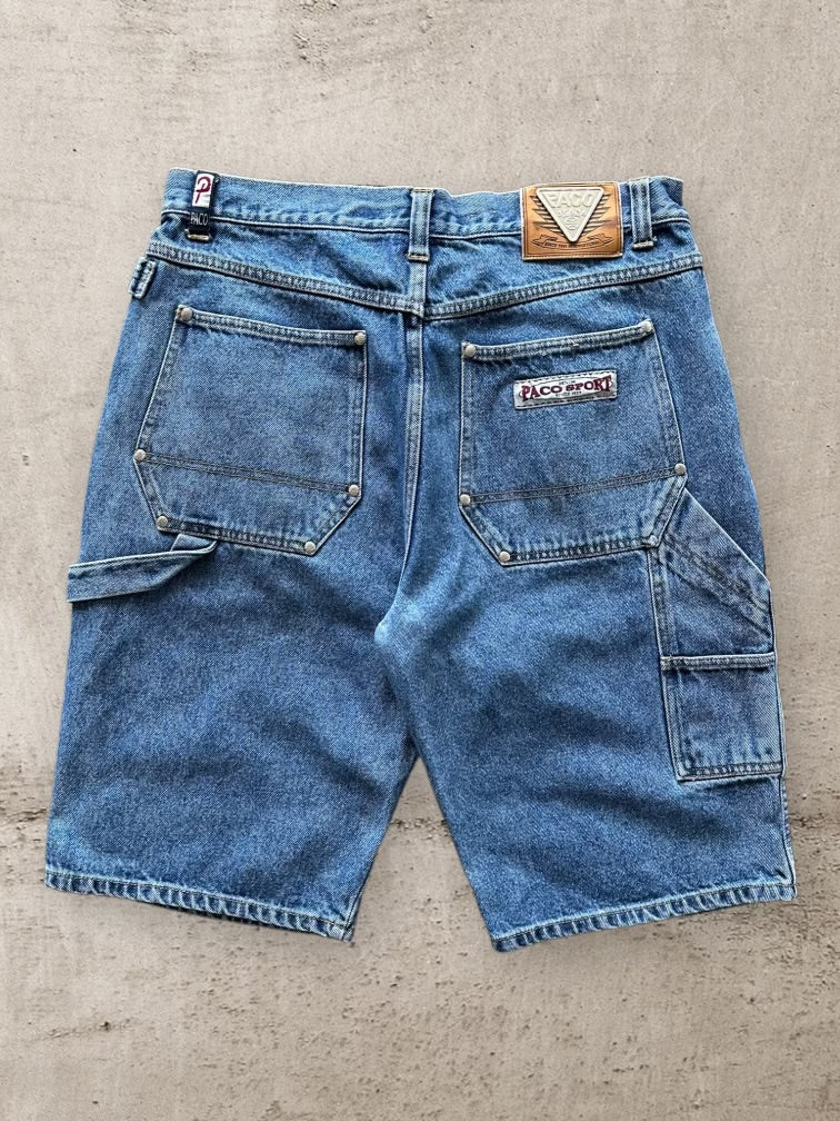 90s Paco Sport Baggy Denim Carpenter Shorts - 35