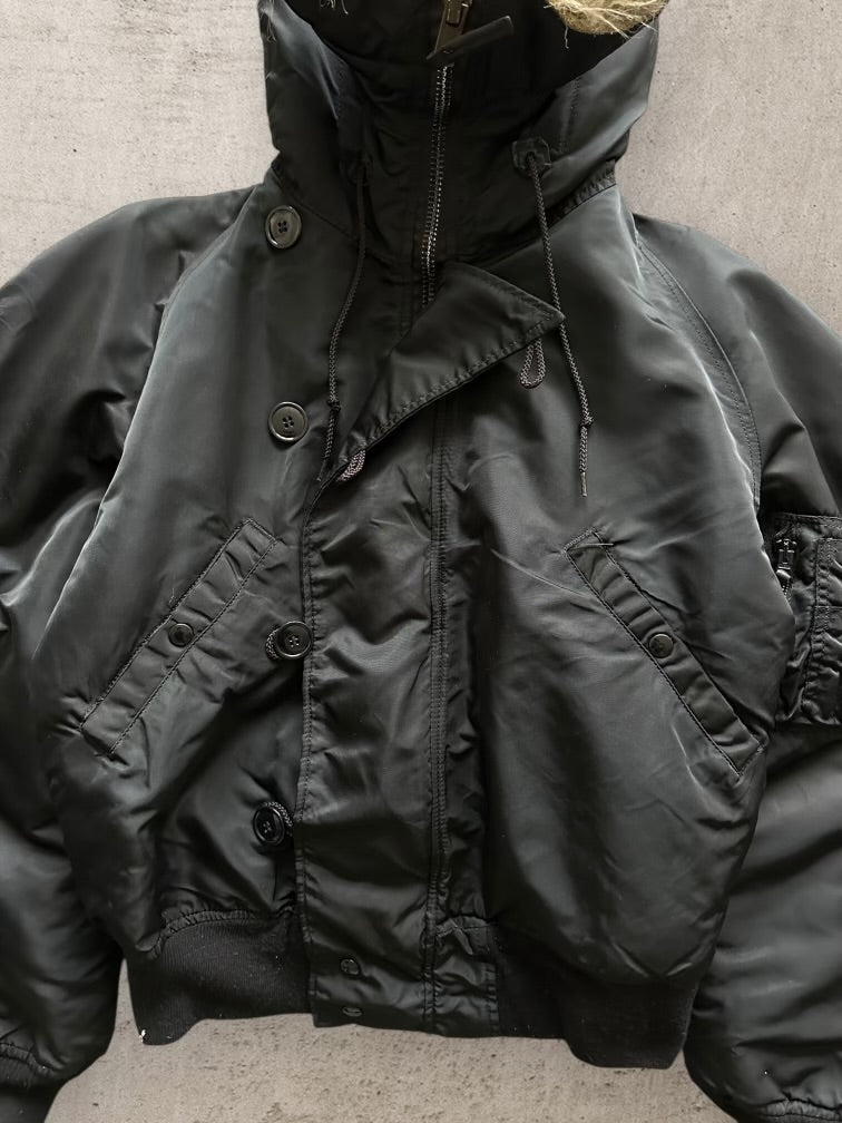 90s Alpha Industries Hooded Flyer Jacket - Medium