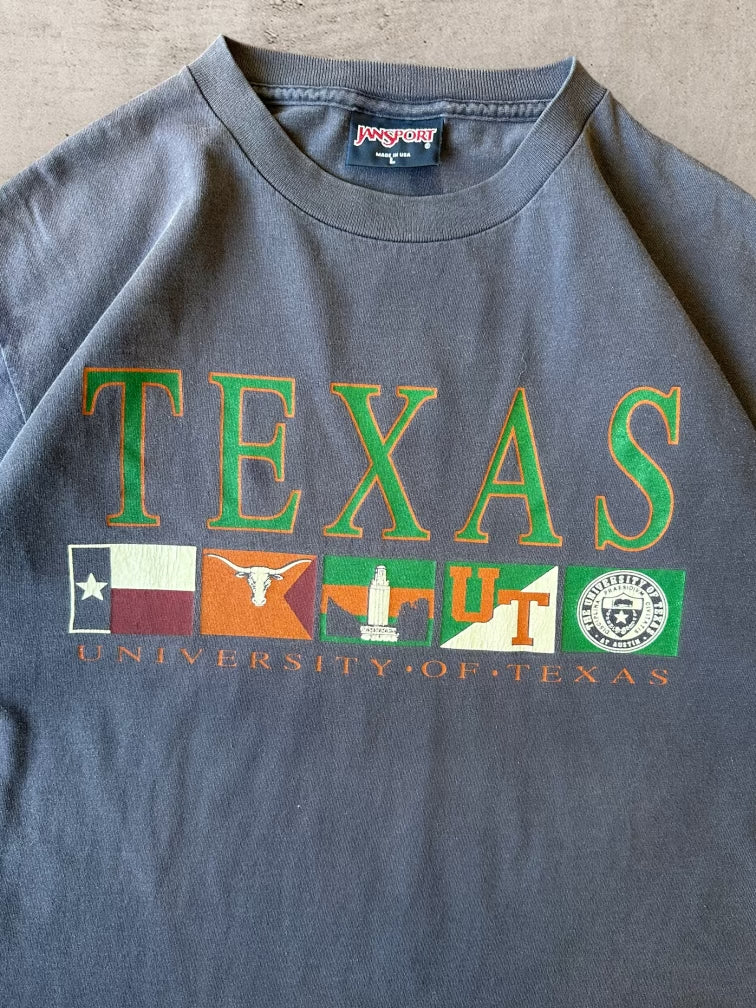 90s Jansport University of Texas Blue T-Shirt - Large