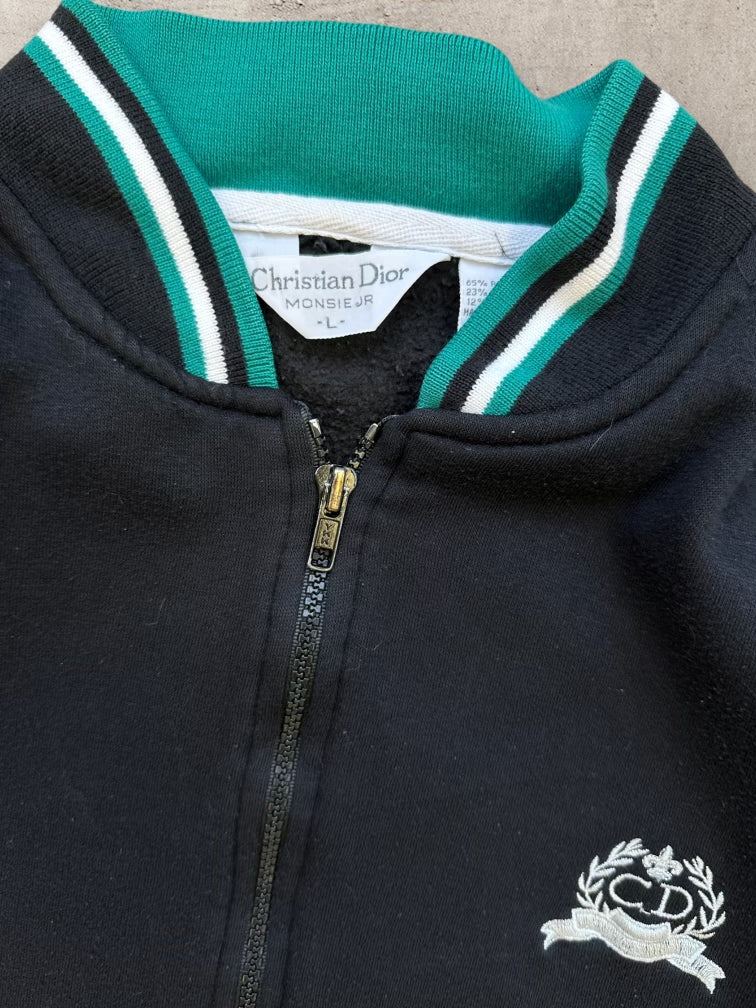 90s Christian Dior Color Block Zip Up Sweatshirt - Large