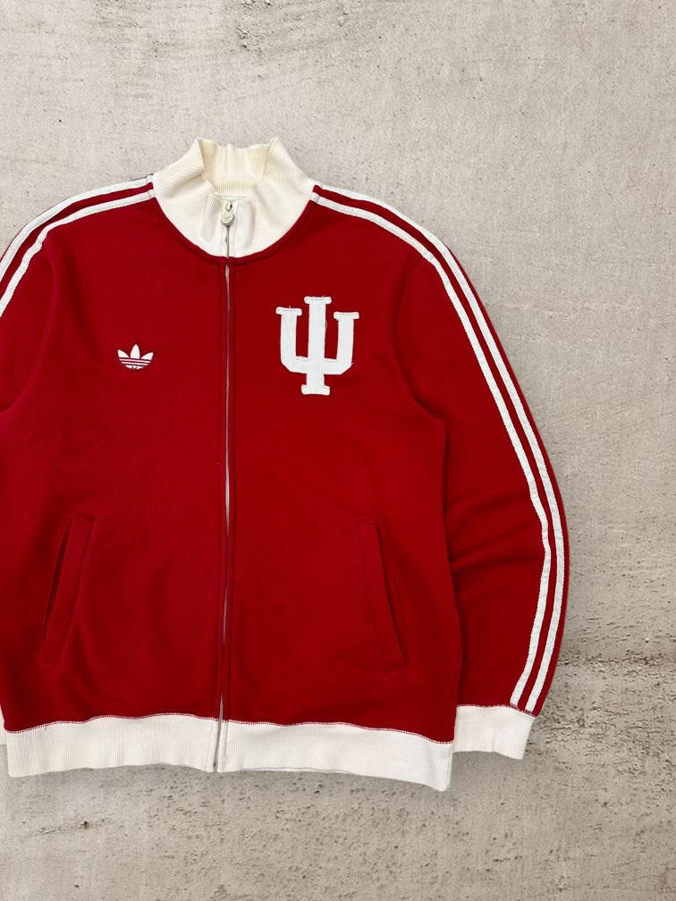 00s Adidas University of Indiana Striped Zip Up Sweatshirt - Large