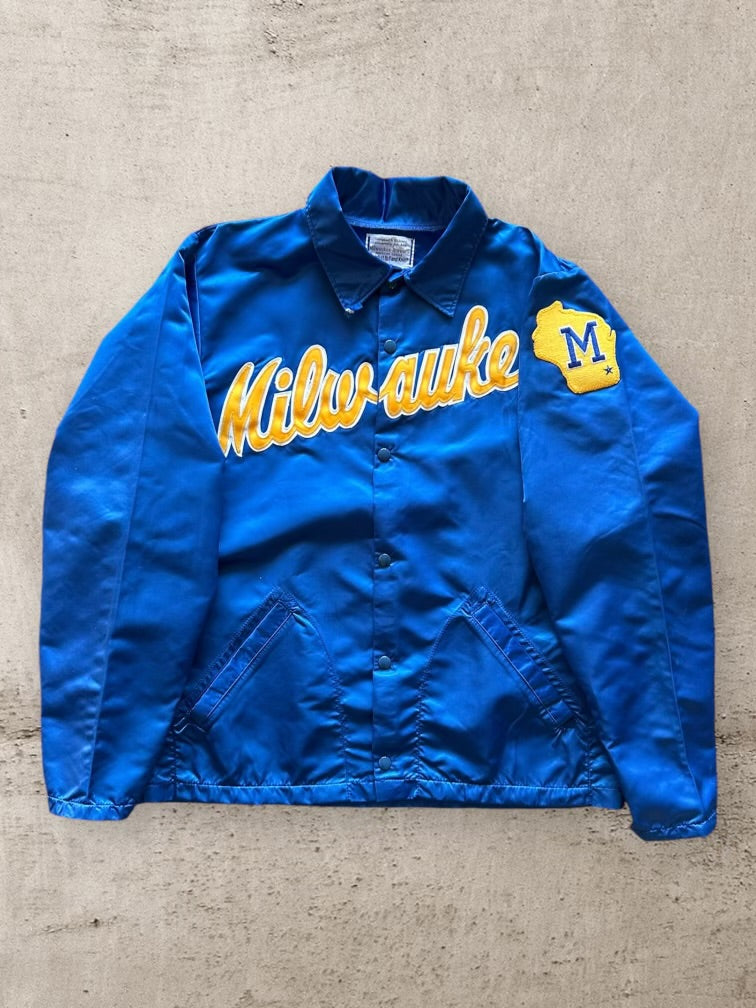 70s Sandknit MacGregor Milwaukee Brewers Satin Jacket - Large