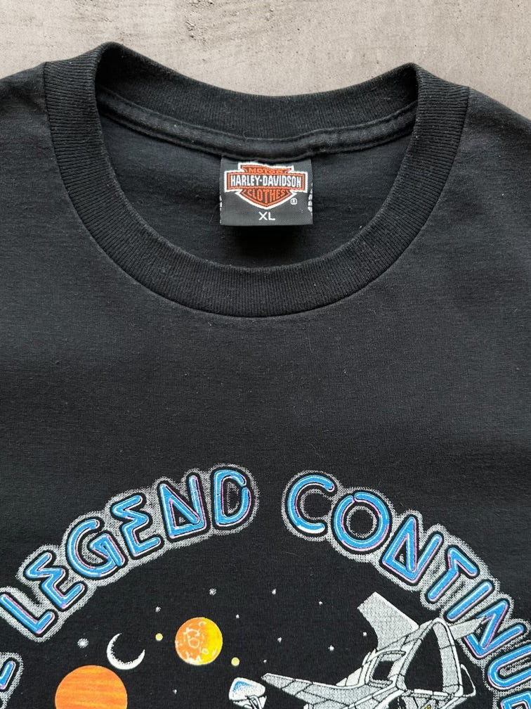 90s Harley Davidson The Legend Continues Graphic T-Shirt - Large