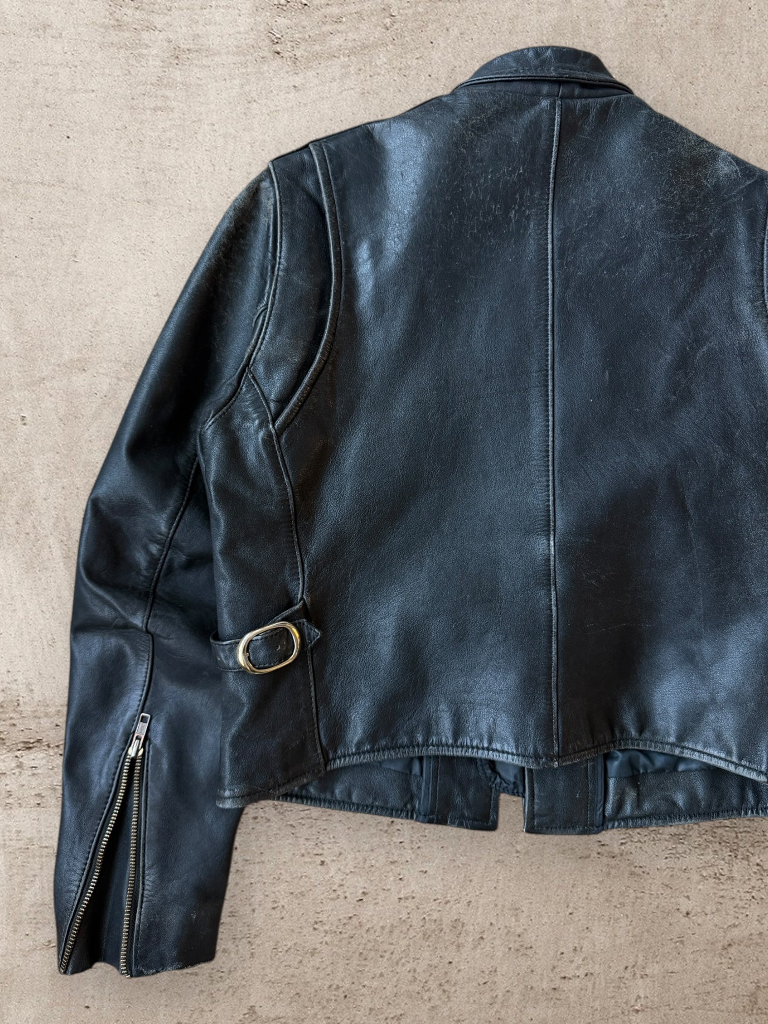 70s/80s Berman’s Zip Up Multi-Pocket Moto Leather Jacket - Small