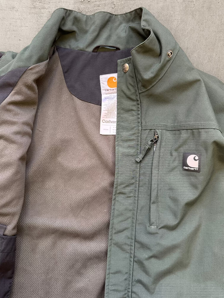 00s Carhartt Forest Green Nylon Jacket - XL Tall