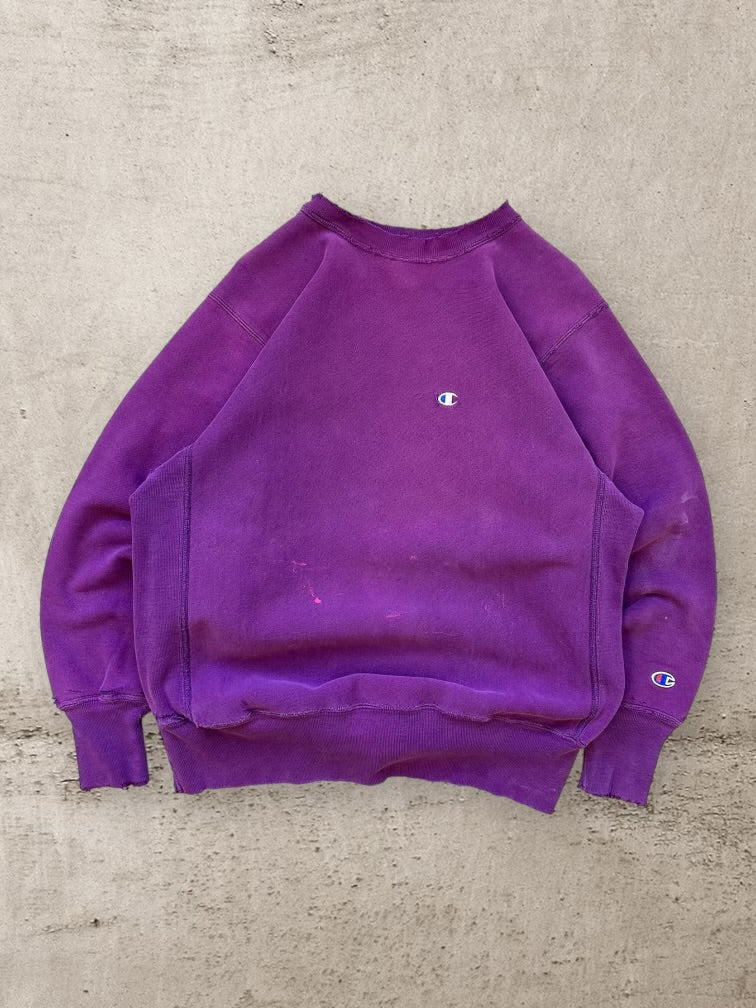 90s Champion Reverse Weave Purple Crewneck - Large