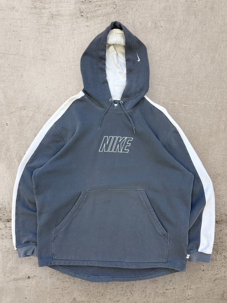 00s Nike Embroidered Striped Hoodie - XL