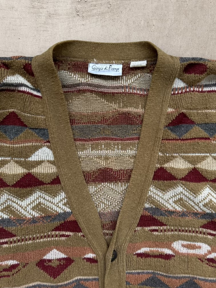 80s Giorgio Di Fisenge Multicolor Knit Cardigan - XL