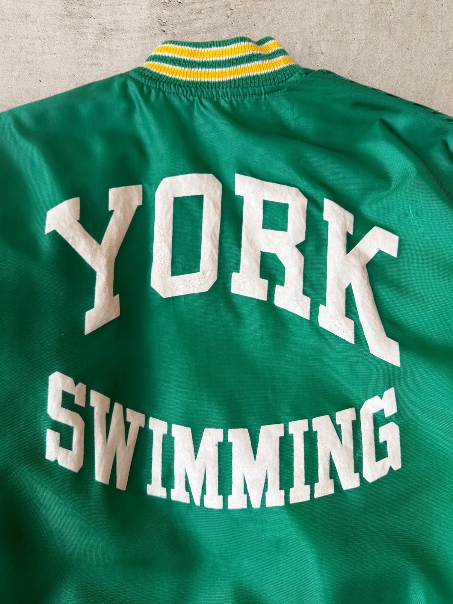 70s/80s York Swimming Button Up Satin Jacket - Medium