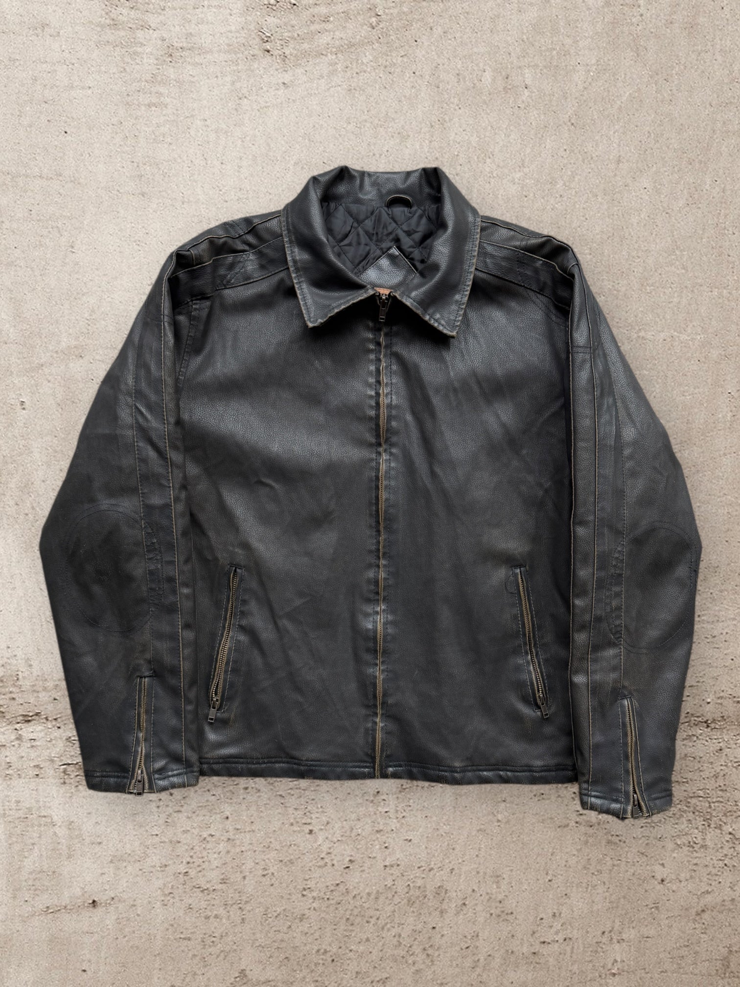 00s Arizona Striped Monotone Leather Jacket - Large – The Juncture